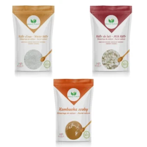 Lotto Triplo Kefir d'Acqua + Kefir di Latte + SCOBY Kombucha - Kit Completo Fermentazione